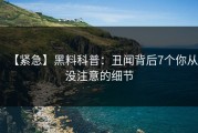 【紧急】黑料科普：丑闻背后7个你从没注意的细节