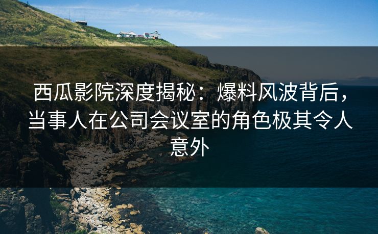 西瓜影院深度揭秘：爆料风波背后，当事人在公司会议室的角色极其令人意外